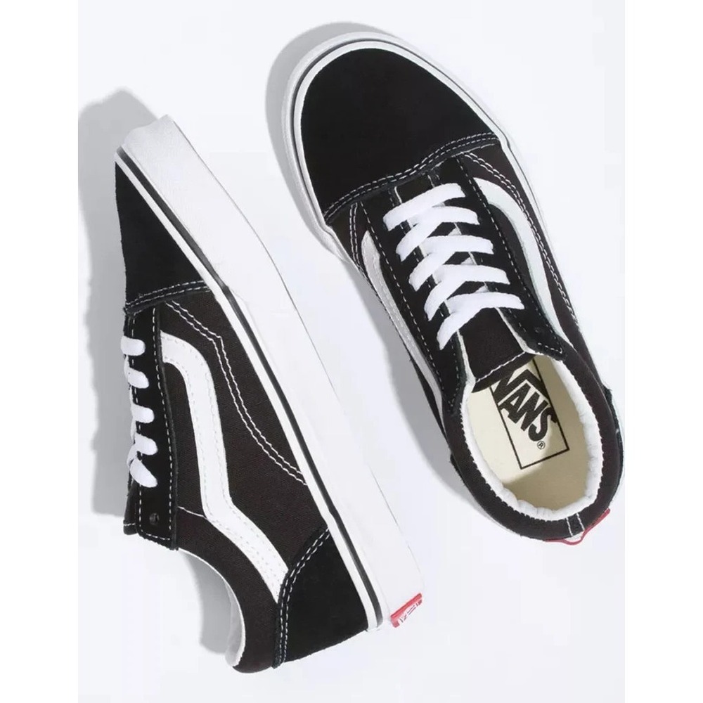VANS Old Skool Black & True White Big Kids Shoes Size 13 NEW